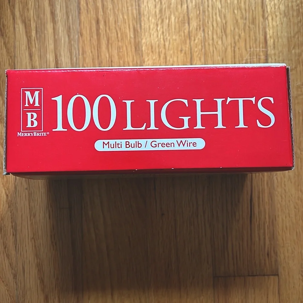 MB 100 Multi-Color Holiday String Lights with Green Wire